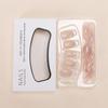 Press on Nails Medium Oval Aurora False Nails Artificial Acrylic Nails Glitter Sequins Gold Foil Design Fake Nails 24Pcs Full Cover Glossy Reusable Coffin Nails Glue on Nails for Women view 4