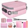 PODAHO Large Smell Proof Bag with 10 Accessories, Premium Organizers Box Case with Combination Lock, Portable Containers Pouch, Great Gift for Women, (Pink Set) view 1