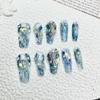 OIEGNFTD Handmade Wearing Armor, Hand Painted Blue Jellyfish Three-Dimensional Ladder Nail Patch, Detachable for Wearing Nail Art (Size : M) view 2