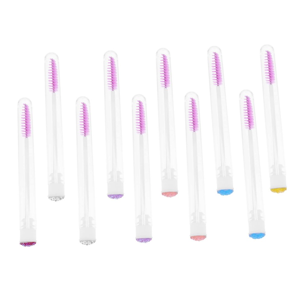 HAKIDZEL 10pcs Eyelash Extension Applicator Eyebrow Brush Tube Lash Spoolies Easy to Use Portable Lightweight