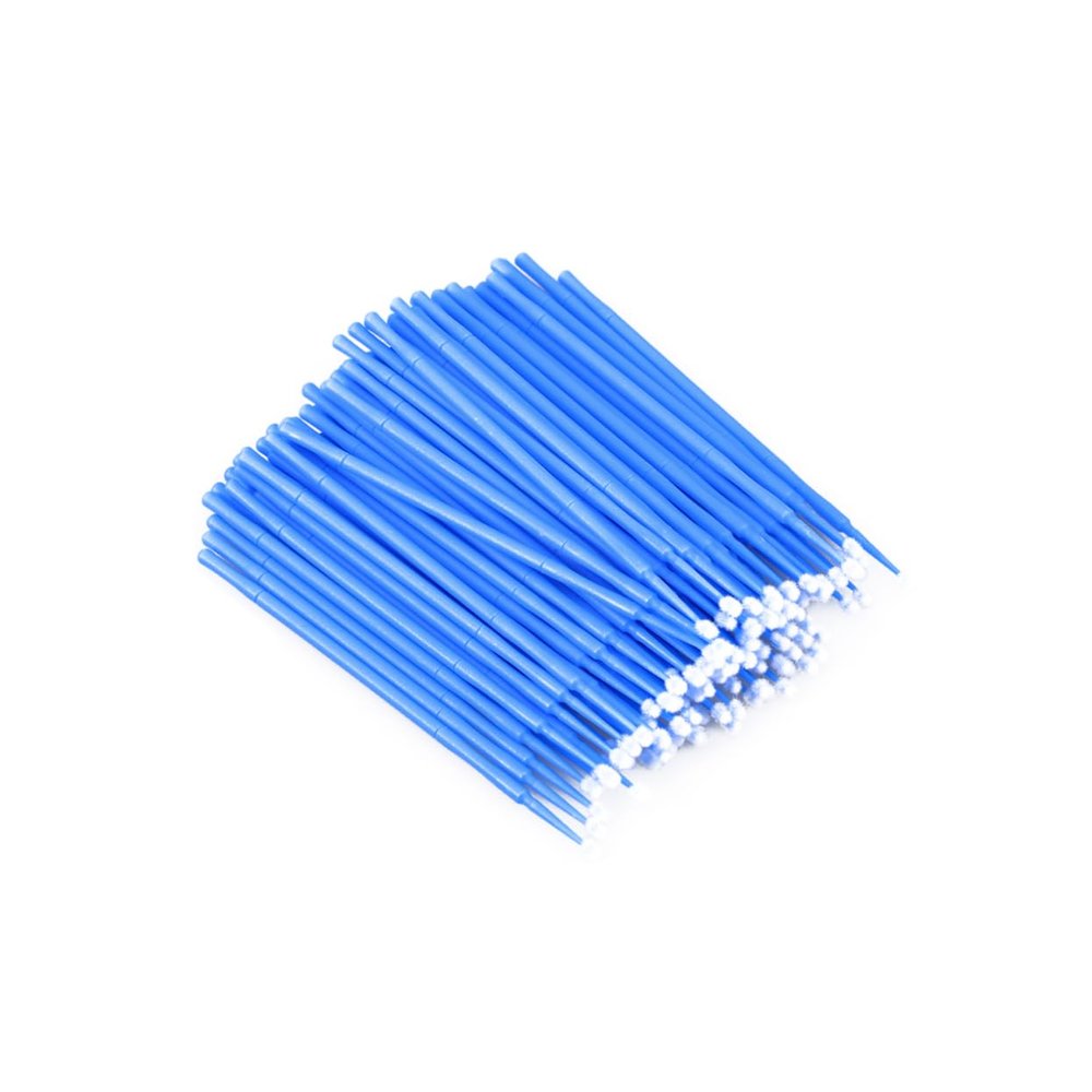 FRCOLOR 100pcs Micro Applicator Brush for Disposal Makeup Tools Perfect for Extension Removal (blue 2mm)