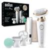 Braun Epilator Silk-pil 9 Flex SkinSpa, Hair Removal Device, 360 Flex and Pivoting Head, Wet and Dry, Includes Shaver Head, Trimmer Comb, Massage Pad, Exfoliation Brush and BodyTrimmer, SES9-481 3D view 1
