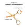RED by Kiss Premium Stainless Steel Men Beard Shear, Grooming Facial Hair Trimmer Scissors with Sharp Edge for Mustache Beard & Sideburns Precision, No Pulling, Control & Comfort with Perfect Size view 2