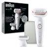 Braun Epilator Silk-pil 9, Hair Removal Device, Women Shaver & Trimmer, Pivoting Head, Wet and Dry Epilator, Includes Shaver Head and Trimmer Comb, SES9-030 view 1