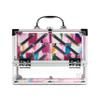Caboodles Neat Freak Train Case, Watercolor | 6-Tray Cosmetic Organizer with Locking Latch view 1
