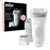 Braun Epilator Silk-pil 7, Hair Removal Device, Women Shaver & Trimmer, Wet and Dry, Wide Head, Includes Shaver Head and Trimmer Comb, SE7-041, Silver view 1