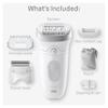 Braun Epilator Silk-pil 7, Hair Removal Device, Women Shaver & Trimmer, Wet and Dry, Wide Head, Includes Shaver Head and Trimmer Comb, SE7-041, Silver view 2