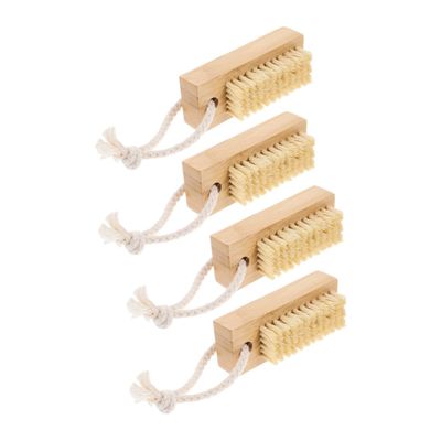 FRCOLOR 4pcs Nail Brush Fingernail Cleaning Brushes Soft and Stiff Bristles for Nail Scrubbing for Home and Salon Use