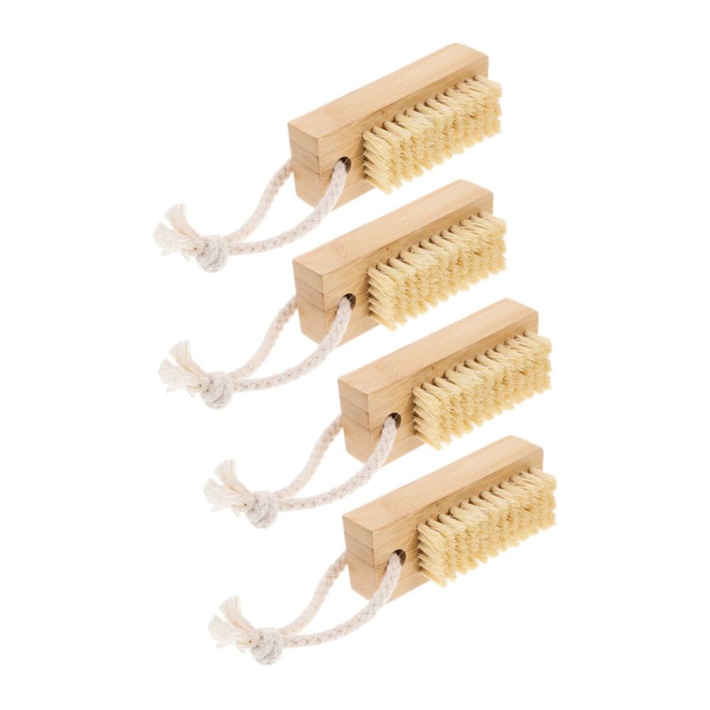 FRCOLOR 4pcs Nail Brush Fingernail Cleaning Brushes Soft and Stiff Bristles for Nail Scrubbing for Home and Salon Use