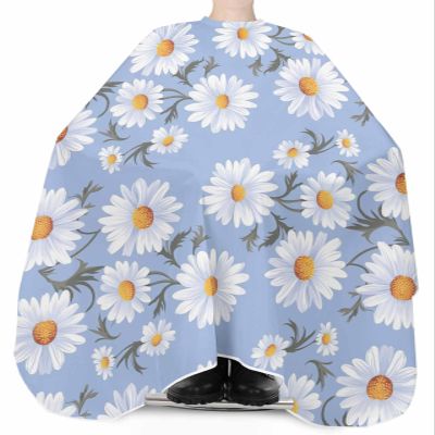 Blue Daisy Floral Barber Cape,Salon Hair Cutting Cape for Women,Men,Kids,Adults,Haircut Cape with Adjustable Elastic Neckline Hairdressing Stylist Cape White Blossom Watercolor Spring Summer