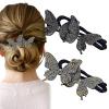 2 PACK Rhinestone Butterfly Hair Bun Maker, Elegant Lazy Hair Curler, Rhinestone Hair Bun Maker, French Hairstyle Twist Bun Maker, Elegant Hair Accessories For Women Girls view 1