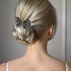 2 PACK Rhinestone Butterfly Hair Bun Maker, Elegant Lazy Hair Curler, Rhinestone Hair Bun Maker, French Hairstyle Twist Bun Maker, Elegant Hair Accessories For Women Girls view 4