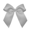 WEBB DIRECT2U Girls Large 6" Grosgrain Knotted Hair Bow with Tails on Alligator Clip (Light Grey) view 1