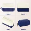 Muka 2 Pack Canvas Makeup Bag with PU Leather Bottom, Large Capacity Travel Cosmetic Case-Black & Navy view 4