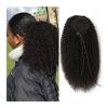 SONGCHAO Fake Hair Bun 10-28 Inch Drawstring Ponytail Real Hair Mongolian Black Curly Ponytail Hair Extension Hairpin Ponytail Wig Hair Bun Hair Accessories (Color : A, Size : 10 inch) view 1