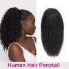 SONGCHAO Fake Hair Bun 10-28 Inch Drawstring Ponytail Real Hair Mongolian Black Curly Ponytail Hair Extension Hairpin Ponytail Wig Hair Bun Hair Accessories (Color : A, Size : 10 inch) view 2