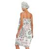 Bulletgxll Pink and Green Paisley Women's Shower Wrap Towel Set of 3 Adjustable Spa Body Wrap Super Absorbent Bathrobe with Hair Towel & Headband view 2