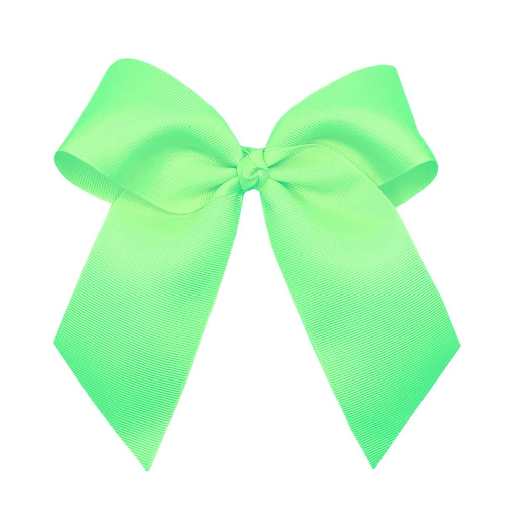 WEBB DIRECT2U Girls Large 6" Grosgrain Knotted Hair Bow with Tails on Alligator Clip (Mint Green)