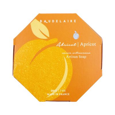 Baudelaire PS Apricot Bath Bar with Shea Butter in a Gift Box, 7oz French-milled Soap