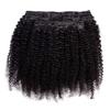 VTAOZI Afro Kinky Curly Clip in Hair Extensions Real Human Hair for Black Women Brazilian Kinky Curly Human Hair Clip in Extensions 7Pcs with 18Clips 120G/Set Natural Black 22 Inch view 2