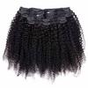 VTAOZI Afro Kinky Curly Clip in Hair Extensions Real Human Hair for Black Women Brazilian Kinky Curly Human Hair Clip in Extensions 7Pcs with 18Clips 120G/Set Natural Black 22 Inch view 3