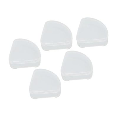 5pcs Makeup Sponge Holder Case, Plastic Makeup Container Case for Bead Capsules, Triangle Powder Puff Storage Box with Transparent Lid