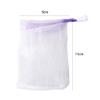 10 Pcs Foaming Mesh Bag, Portable Face Cleansing Foaming Nets Hangable Mesh Soap Pouch, Bubble Foam Double Layer Net with Drawstring view 2