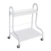 BANLICALI Foot Bath Spa Portable Trolley Cart with Wheels & Storage Rack, 220.46lbs Load Footrest Stand Cart for Foot Rest Pedicure Manicure Funiture Massage Table Salon Supplies White view 1