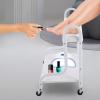 BANLICALI Foot Bath Spa Portable Trolley Cart with Wheels & Storage Rack, 220.46lbs Load Footrest Stand Cart for Foot Rest Pedicure Manicure Funiture Massage Table Salon Supplies White view 3