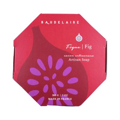Baudelaire PS Fig Bath Bar with Shea Butter in a Gift Box, 7oz French-milled Soap