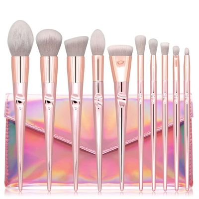 Set of 10 Makeup BrushesPink Loose Powder Eye Shadow Brush SetBrush Beauty Tools (Color : A, Size : One Size)