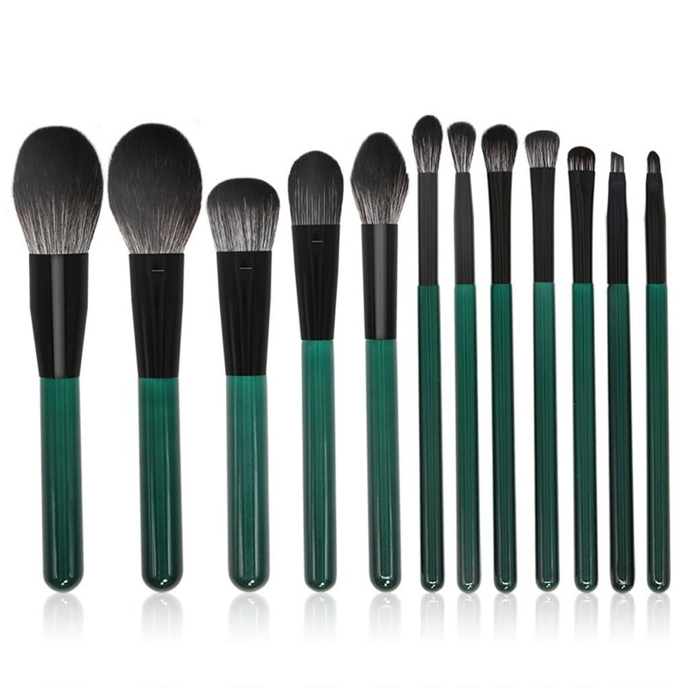 12 Makeup Brush Set Full Set of Wooden Handle Loose Powder Brush Beauty Tools (Color : A, Size : One Size)