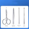 4 in 1 Eyebrow Trimming Tool Face Care Set Stainless Steel Makeup Dead Skin Push Manicure Tools view 4