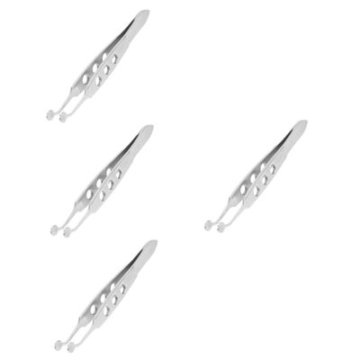 FRCOLOR 4pcs Professional Eyelid Tweezer Meibomian Gland Expressor Stainless Steel Beauty Tool