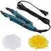 Zhehao Professional Hair Extensions Tool with Fusion Heat Iron Connector Wand, US Plug, 2 Bags Keratin Glue Granule Beads, C Head (Green) view 1