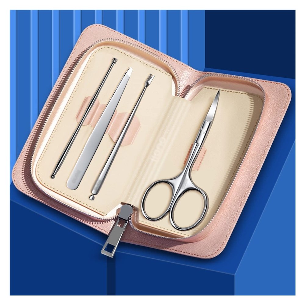 4 in 1 Eyebrow Trimming Tool Face Care Set Stainless Steel Makeup Dead Skin Push Manicure Tools