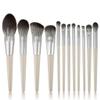12 Makeup Brush Set Full Set of Wooden Handle Loose Powder Brush Beauty Tools (Color : A, Size : One Size) view 1