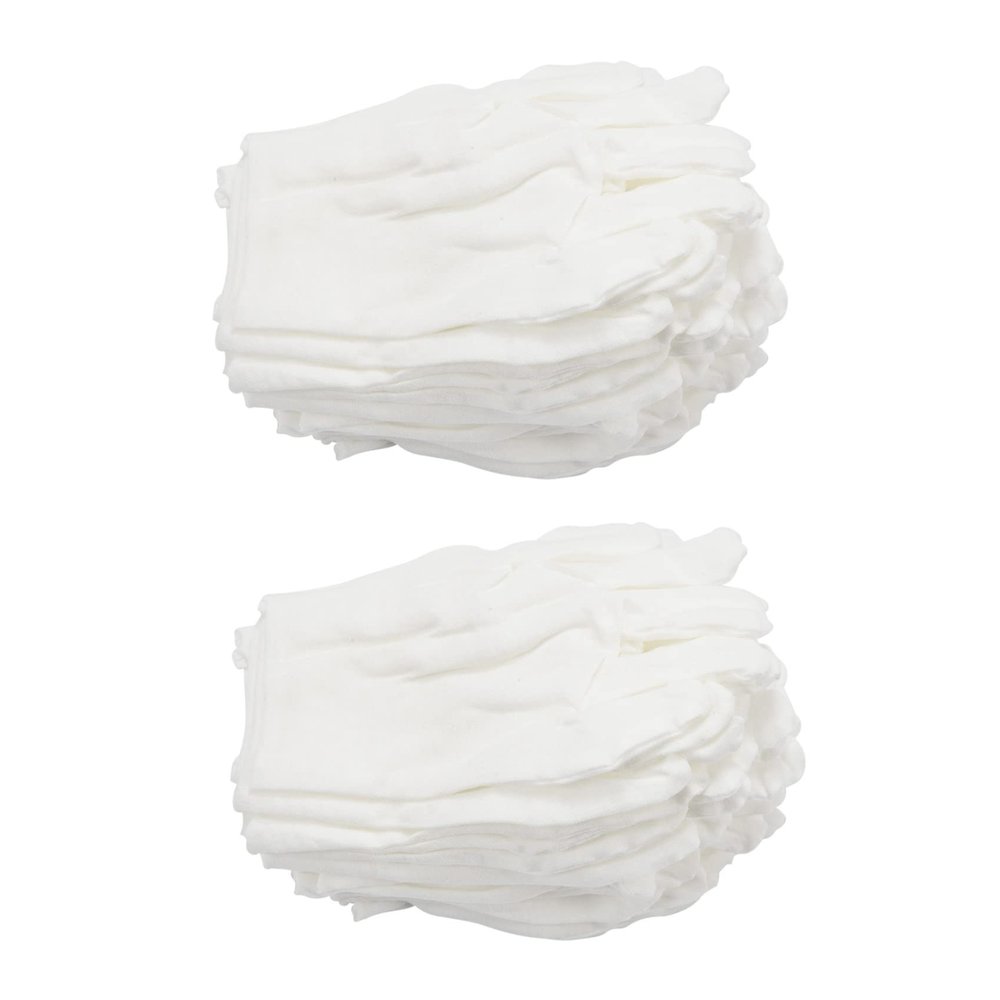 Baglaum 24 Pairs 100% Cotton White Moisturising Lining Glove Health Music Work