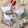 Locmeo 6 Pack Disco Makeup Bags Pop Star Party Favors Portable Glitter Sequin Mirror Cosmetic Organizer with Zipper, Suit for Bachelorette New Years Eve 70s, 80s, 90s Disco Party Favor (Silver) view 4