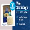 HartFelt Beauty Box Bundle with Exfoliation Foot Scrub and Delicate Skin Wool Sea Sponge, Shower Sponges for Women & Men, Shower Scrubber Gift Box view 3
