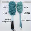 2Pack Back Scrubber for Shower, Loofah with Handle, Back Loofah Non-Slip Handle, Bath Body Brush, Scrub Cleaning Brush for Shower, Soft Mesh Sponge On a Stick for Men Women Elderly (Blue and White) view 2