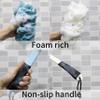 2Pack Back Scrubber for Shower, Loofah with Handle, Back Loofah Non-Slip Handle, Bath Body Brush, Scrub Cleaning Brush for Shower, Soft Mesh Sponge On a Stick for Men Women Elderly (Blue and White) view 3