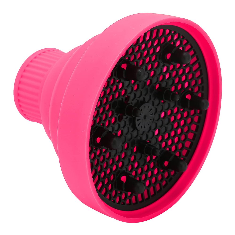 Sanpyl Universal Collapsible Hair Dryer Diffuser, Silicone Material Hair Diffuser, Collapsible Attachment for Hair Dryer with Diameter of 1.6-2in (Pink)