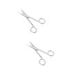 Ipetboom 2pcs Curved Eyebrow Scissors Makeup Scissors Stainless Steel for Home Travel view 1