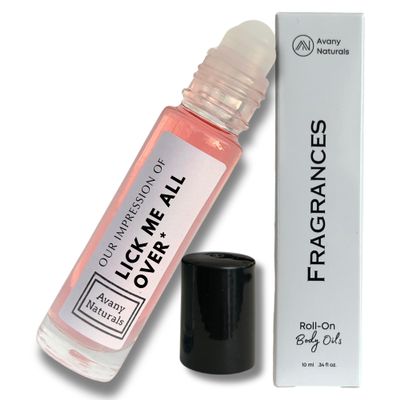 Avany Naturals Lick Me All Over - Scented Body Oils for Women - Roll On Fragrance Samples, Small Travel Size Perfume, Purse Accessories (Lick Me All Over)