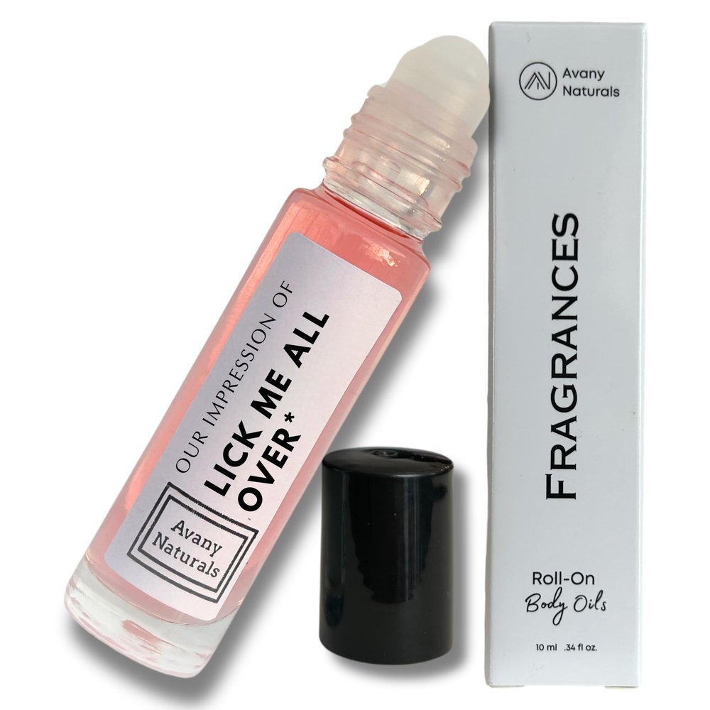Avany Naturals Lick Me All Over - Scented Body Oils for Women - Roll On Fragrance Samples, Small Travel Size Perfume, Purse Accessories (Lick Me All Over)