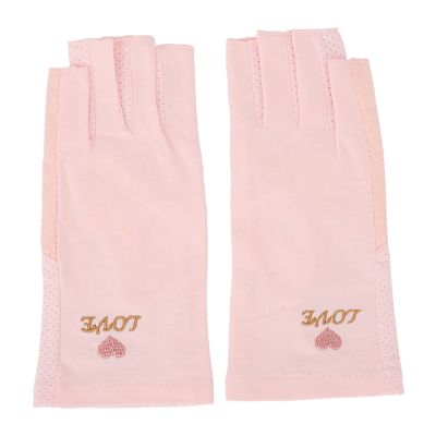 Greensen Manicure Gloves Stretchy Breathable Fingerless Fiber Cotton Nail Lamp Gloves for Gel Manicures Light Lamp ()