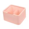 Ciieeo Cotton Swabs Holder Lid Compartment Makeup Organizer Box for Cotton Pads and Swabs Design for Bathroom Vanity and Makeup Table Dust Storage Pink view 1