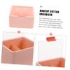Ciieeo Cotton Swabs Holder Lid Compartment Makeup Organizer Box for Cotton Pads and Swabs Design for Bathroom Vanity and Makeup Table Dust Storage Pink view 2