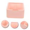 Ciieeo Cotton Swabs Holder Lid Compartment Makeup Organizer Box for Cotton Pads and Swabs Design for Bathroom Vanity and Makeup Table Dust Storage Pink view 3